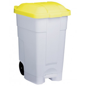 Plastic mobile pedal bin CONTIBASIC 70 L MDL Colour YELLOW Model 102546