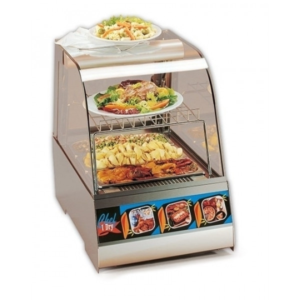 Heated countertop display Model CHEF 1 DRY suitable for containers GN1/1, GN1/2, GN 1/3e GN 2/3