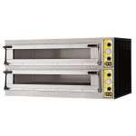Electric mechanical pizza oven PF 2 cooking chambers N. Pizzas 9 + 9 (Ø cm 35) or N.5 + 5 Trays 60X40 Model MIZAR 99 GLASS