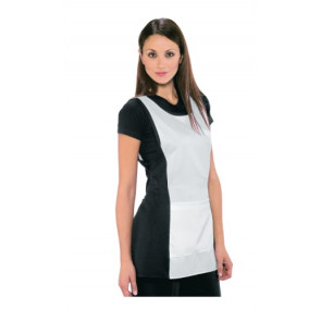 Lady Papeete apron 100% Polyester Black and White Model 013001