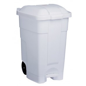 Plastic mobile pedal bin CONTIBASIC 70 L MDL Colour WHITE Model 102532