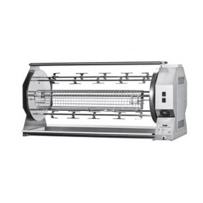 Wood-fueled planetary rotisserie ENG Model CAMINO84P Built-in Capacity N. 84 Chickens N. 2 engines Stainless steel planetary discs N. 8 + 4 spits with forks cm 111,5