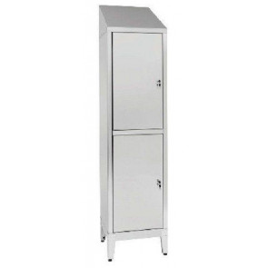 Changing room locker made of stainless steel 304 IXP N.2 COMPARTMENTS N.2 hinged doors Model 69409