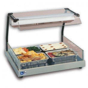 Electric warming plate in glass ceramic Model GASTRONORM 2/1 VISTA  with infrared lamp