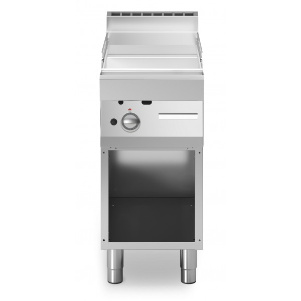 Gas fry top chromed smooth plate MDLR Open cabinet Model F7040FTGCLA