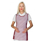 Lady Papeete apron 65% Polyester 35% Cotton Bordeaux+bordeaux Striped Model 013003