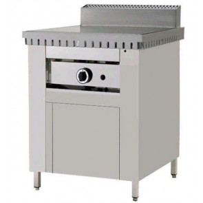 Gas piadina cooker on stainless steel compartment with doors PL Model CP4 On Compartment with door Flat stainless steel Capacity 4 piadine