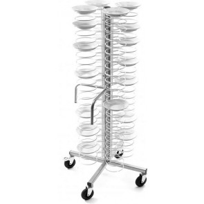 Transportable Plates trolley Model CA1438 Plastic coated steel structure Capacity 96 plates Chrome grid for 18/23 plates
