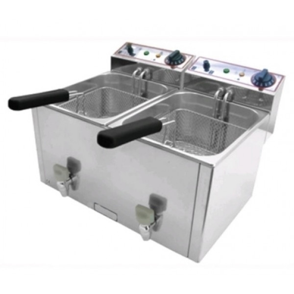 Electric fryer Countertop Model FR8+8 with tap Power KW 3+3