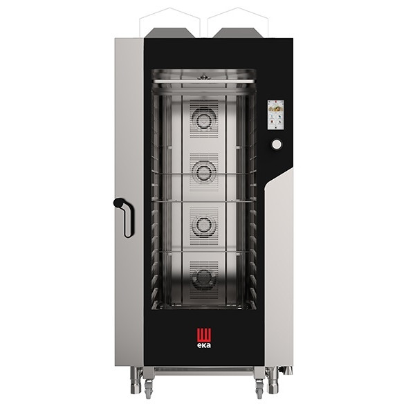 Gas combi convection oven with TOUCH SCREEN controls with direct steam Model MKF1664GTS Capacity n.16 trays cm 60x40 Thermal power Kw 30 Electric power Kw 1,2