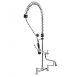 Two holes pre-rinse unit - swinging spout in the middle of the tube MNL Model R0102020218