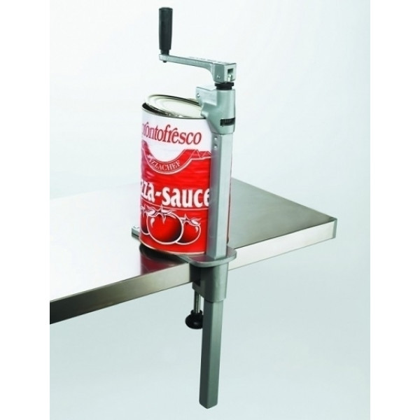 Box opener in cemented steel Equipped with stainless steel knife and magnetic lid opener Maximum tin height  Cm 40 Model APS100