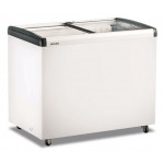 Static double temperature chest freezer with flat sliding glass lids Model FRC300PFF