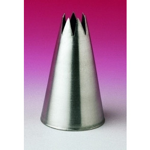 Nozzles for decoration in one-piece stainless steel with star-shaped hole H 5 cm Diameter mm 3 N. 6 teeth Pack of 6 pieces Model 510-003