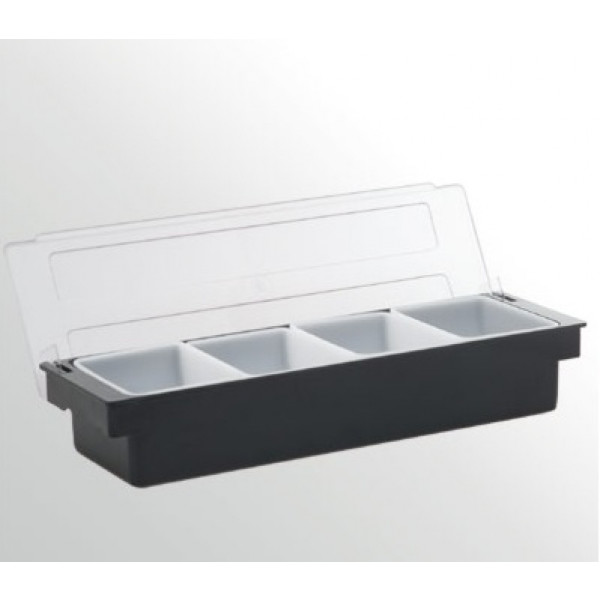 Condiment Holder in Plastic with lid Size cm: 50x16xh10 Model PCO4