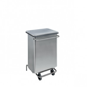 Mobile pedal waste bin with stainless steel tubes - Waste bin MDL polished steel CONTINOXBT 790670