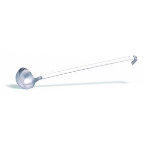 One-piece stainless steel ladle for sauces with 2 spouts Capacity 0.07 Lt Handle length cm 31 Size ø cm. 6.5 Modello 339-000