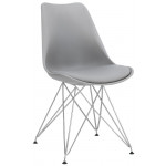 Indoor chair TESR Chromed metal frame Polypropylene shell Synthetic leather pad 1149-076