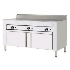 Gas piadina cooker PL Model CP10 Stainless steel flat on stainless steel compartment with doors Capacity 10 piadine
