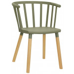 Indoor armchair TESR Powder coated metal frame, wood legs, polypropylene shell Model 1525-D24