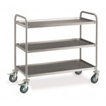 Stainless steel service trolley Model CR385 three shelves