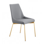Indoor armchair TESR Metal frame, brushed brass color, padded seat and backrest, fabric or synthetic leather covering Model 469-G1