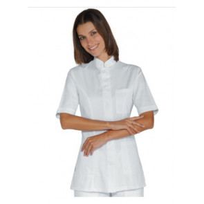 Woman Portofino blouse SHORT SLEEVE 65% Polyester 35% Cotton WHITE in different sizes Model 002800M