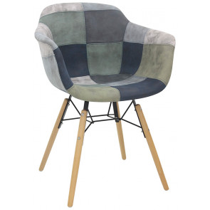 Indoor armchair TESR Powder coated metal and wood frame, shell with fabric covering Model 1523-D23