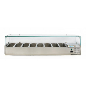 Refrigerated pizza display case stainless steel AISI 201 ForCold Model VRX1800-380-FC 8 x GN1/3