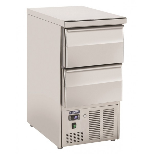 Refrigerated saladette For salads GN1/1 with stainless steel top Model CRD45A Static refrigeration N. 2 drawers ½ refrigerated