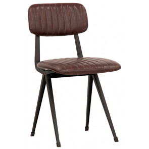 Indoor chair TESR Powder coated metal frame, synthetic leather seat and backrest Model 1777-M18