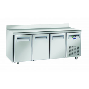Tavolo Refrigerato Ventilato TROPICALIZZATO con  Porte autochidenti Modello QR3200SG con alzatina