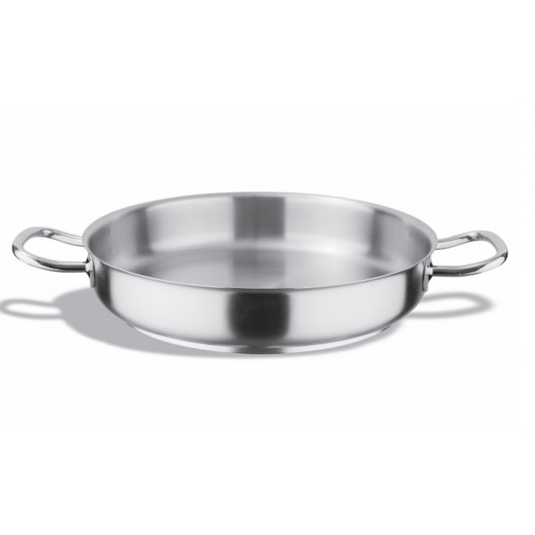 Paellera in Stainless steel 18/10 Two handles Compatible with induction kitchen Model 104-0