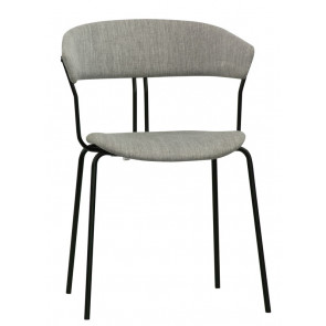Stackable indoor chair TESR Powder coated metal frame, seat and backrest in fabric. Model 1904-RD03