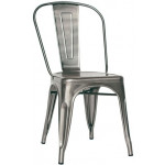 Stackable indoor chair TESR Powder coated metal frame with varnish Model 969-MC001T