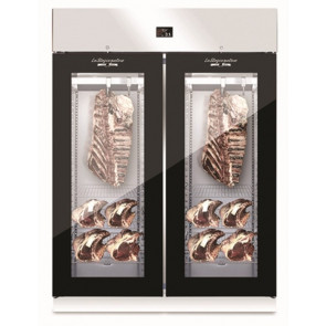 Dry-aging meat cabinet Everlasting With glass doors in stainless steel Capacity 300Kg Model AC9011