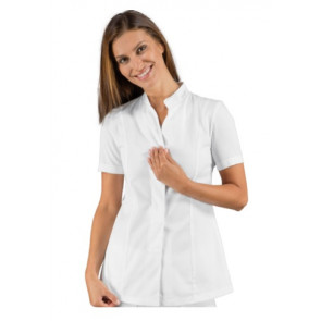 Woman Hibiscus blouse SHORT SLEEVE WHITE available in different sizes Model 002660