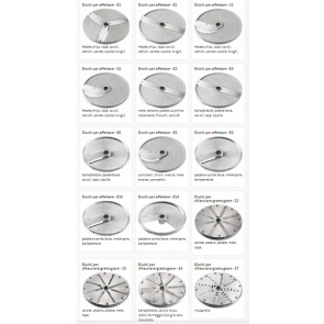 Vegetable cutter discs for shredding suitable for models 4000, 2000r , 3000, 2500, FNT