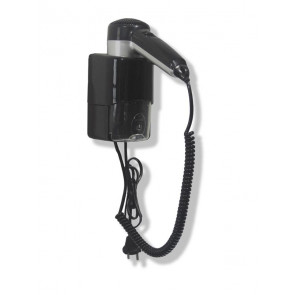 Hairdryer Phon Electric MDC Abs Black wall bracket with top attachment and with built-in shaver socket Model SC0030CS
