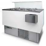 Ice cream counter with reserve ETM Model POZFAST Ventilated Available in 4, 6, 8, 10 wells