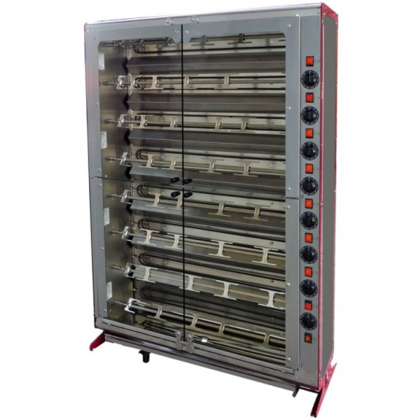 Electric vertical rotisserie ENG Model ELBA32PE Capacity N.32 Chickens N.8 stainless steel tubular spits 12 x 12 mm