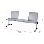Stainless steel bench 2 seats MDL Light grey electrowelded coated steel Model 703051