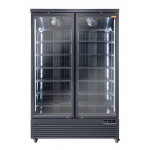Ventilated refrigerated cabinet Model RFG1350B with glass door BLACK