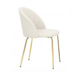 Indoor chair TESR Metal frame gold effect, padded seat and backrest, velvet or synthetic leather covering, adjustable feet Model 468-DC91