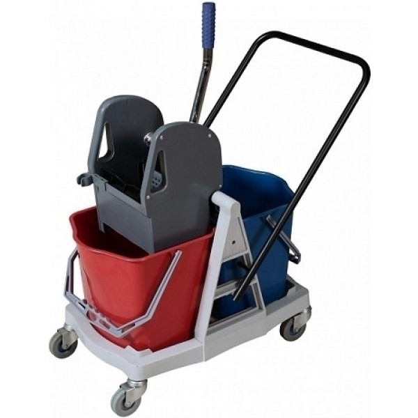 Bucket with nylon wringer on wheels  Model CA1604E Capacity Lt. 30 (n. 2 buckets Lt. 15) Plastic wringer
