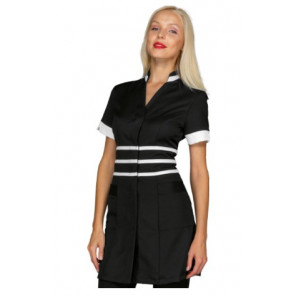 Woman Cheyenne blouse SHORT SLEEVE 100% Polyester BLACK + WHITE Avaible in different sizes Model 004920