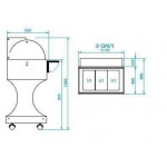 Wooden refrigerated trolley Model CLR2787BT with Plexiglas dome