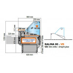 Refrigerated food counter Model SALINA80300VD Semi-ventilated