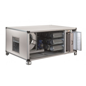 Three phase activated carbon filtration unit with ECET electrostatic filter Model ECET160A Capacity 6000 m³/h RPM 1080