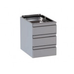 Stainless steel drawer cabinet 3 drawers Length 40 cm for table depth 60 cm Model DSC3CH405857